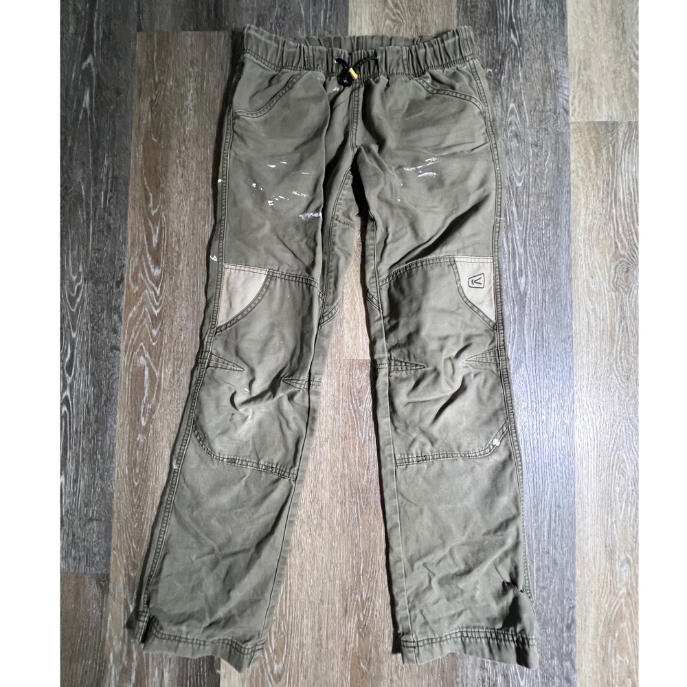 Keen Utility Work Pants Mens XS‎ Olive Drab Canvas Reinforced Knee Drawstring
